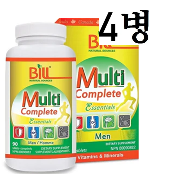 종합비타민 MultiVitamin 남성 500mg 90정 4병