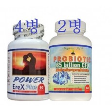 파워에렉스플러스 60정*4병+프로바이오틱 650억 60정*2병 (60대를 다시젊게,굵고 긴 최강20대)4달분특가