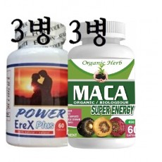 파워에렉스플러스 60정*3병+마카650mg 60정*3병.(60대를 다시젊게,굵고 긴 최강20대)3달분